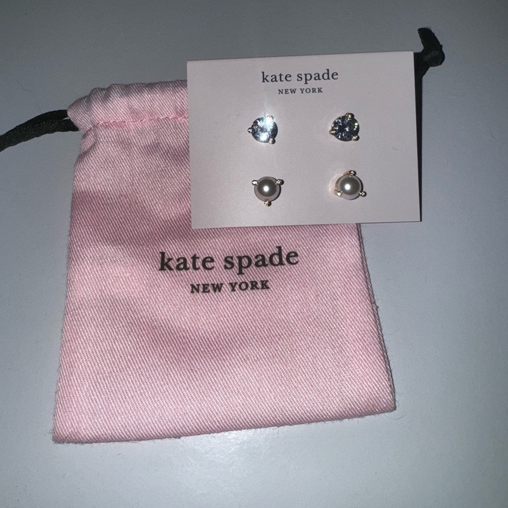 Kate Spade Silver and Pearl Stud Earrings